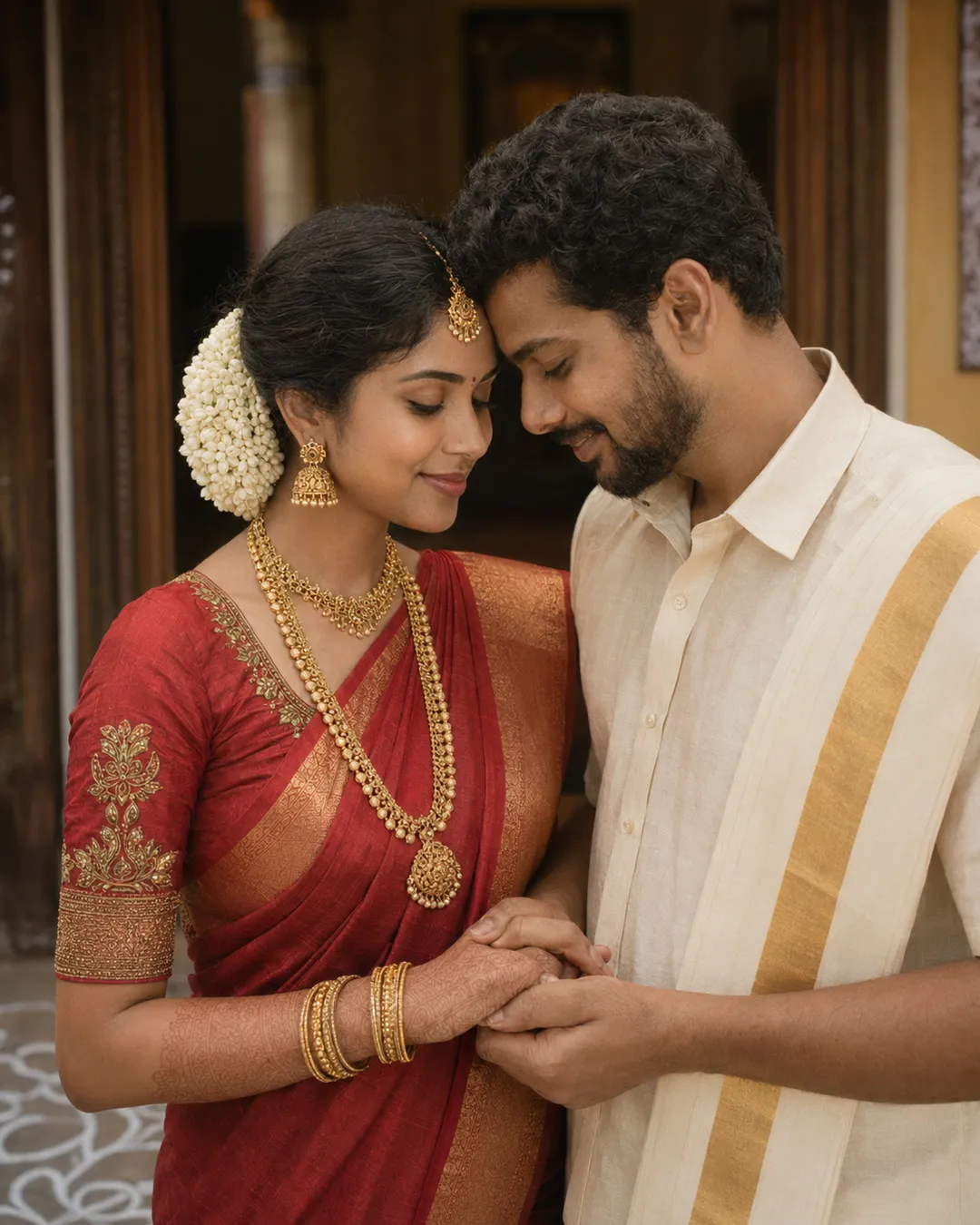 Temple Silk Vows AI photography sample
